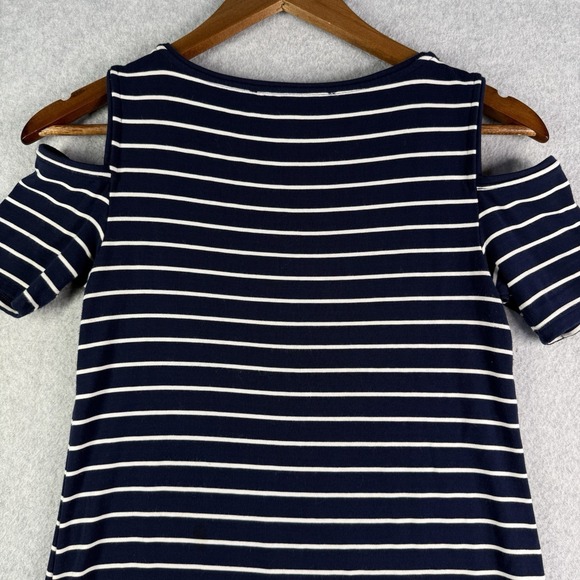 WHBM Cold Shoulder Women's XXS Stripe Jersey Knit Shift Dress - Picture 10 of 11